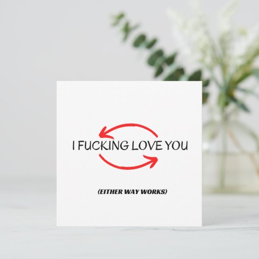 Funny Greeting, Rude Card für Ehemann oder Freund (Stehend Vorderseite)