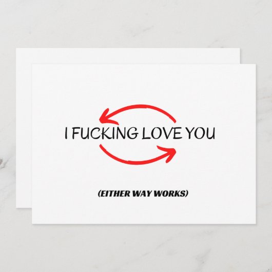 Funny Greeting, Rude Card für Ehemann oder Freund Dankeskarte (Vorne/Hinten)