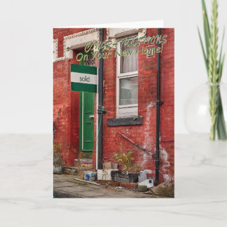 Funny greetings card moving home karte