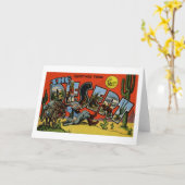 Funny Greetings from Desert Vintag Karte (Gelbe Blume)