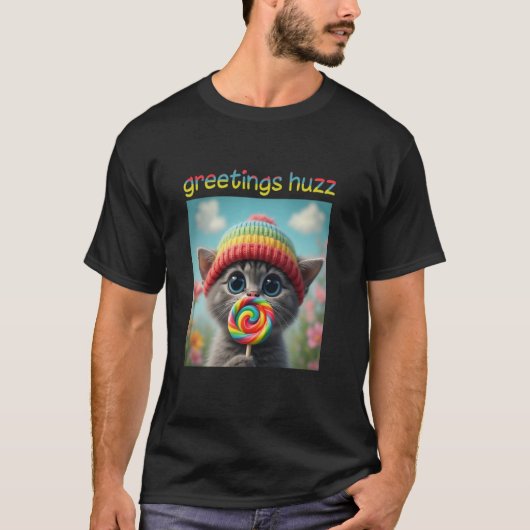 Funny greetings huzz, Retro alpha slang meme For m T-Shirt (Vorderseite)