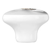 Funny Grey Cat Popping Through Torn Paper Illusion Keramikknauf (Seitenansicht)