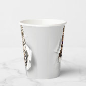 Funny Grey Cat Popping Through Torn Paper Illusion Pappbecher (Links)