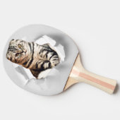 Funny Grey Cat Popping Through Torn Paper Illusion Tischtennis Schläger (Seitenansicht)