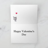 Funny Grey Cat Valentine Karte (Innenseite)