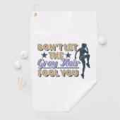 Funny Grey Hair Running Zitat - Älterer Runner Golfhandtuch (Insitu)