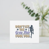 Funny Grey Hair Running Zitat - Älterer Runner Postkarte (Stehend Vorderseite)