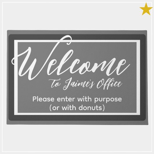 Funny Grey Individuelle Name Office Workplace Door Fußmatte