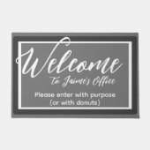 Funny Grey Individuelle Name Office Workplace Door Fußmatte (Vorderseite)