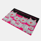 Funny Grey Kitty Cat Designed Front Fußmatte (Schrägansicht)