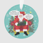 Funny Grey Tabby Cat Besuchen Weihnachten Ornament (Vorderseite)