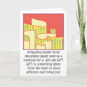 Funny Greycard definiert Wrapping Paper Karte (Vorderseite)