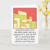 Funny Greycard definiert Wrapping Paper Karte (Gelbe Blume)