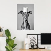 Funny Greyhound Bathroom Art Print, Toilet Paper Poster (Heimbüro)