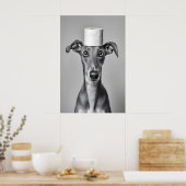 Funny Greyhound Bathroom Art Print, Toilet Paper Poster (Küche)
