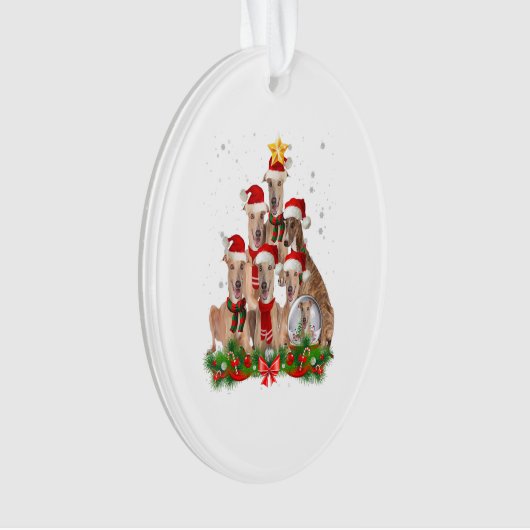 Funny Greyhound Dog Christmas Tree Gift Ornament (Vorderseite)