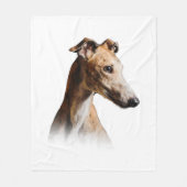 Funny Greyhound Face Greyhound Smile Greyhound Fleecedecke (Vorderseite)