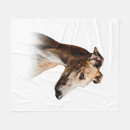 Funny Greyhound Face Greyhound Smile Greyhound Fleecedecke (Vorderseite (Horizontal))