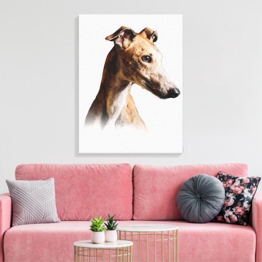 Funny Greyhound Face Greyhound Smile Greyhound Leinwanddruck (Insitu (Wohnzimmer))