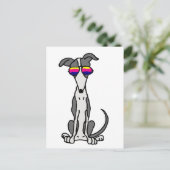 Funny Greyhound Hund in Sonnenbrille Postkarte (Stehend Vorderseite)