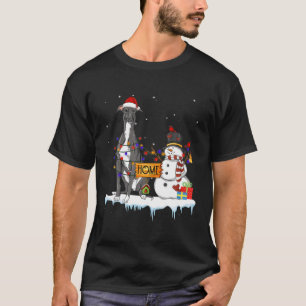 Funny Greyhound Hund Weihnachten Snowman Weihnacht T-Shirt