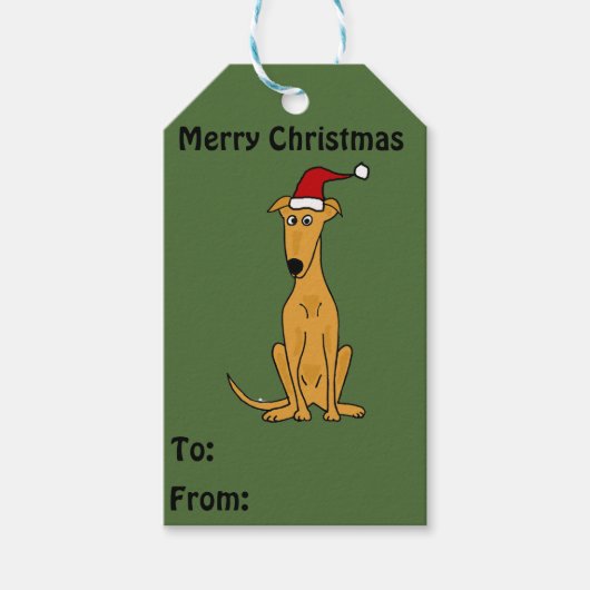 Funny Greyhound Hund Weihnachtsgeschenke Tags Geschenkanhänger (Vorderseite)