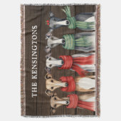 Funny Greyhound Hunde in Scarves Decke (Vorderseite Vertikal)