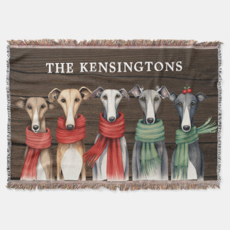 Funny Greyhound Hunde in Scarves Decke