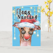 Funny Greyhound Weihnachtsflohen Weihnachtsgebäck Karte (Gelbe Blume)