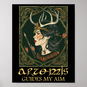 Funny Griechisch Goddess Artemis Deer Junting Myth Poster