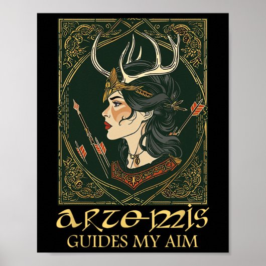 Funny Griechisch Goddess Artemis Deer Junting Myth Poster (Vorne)