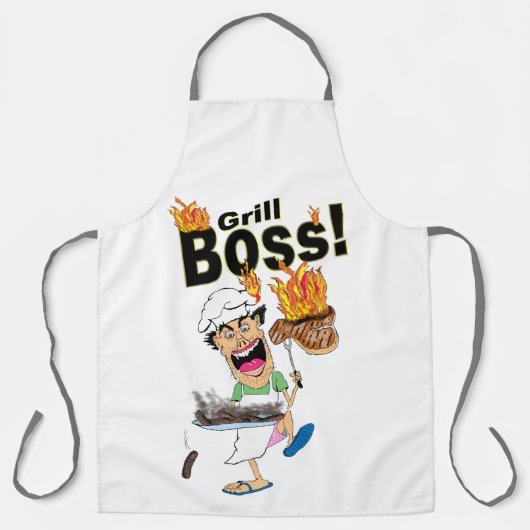 Funny "Grill Boss" GRILLEN Schürze (Vorderseite)