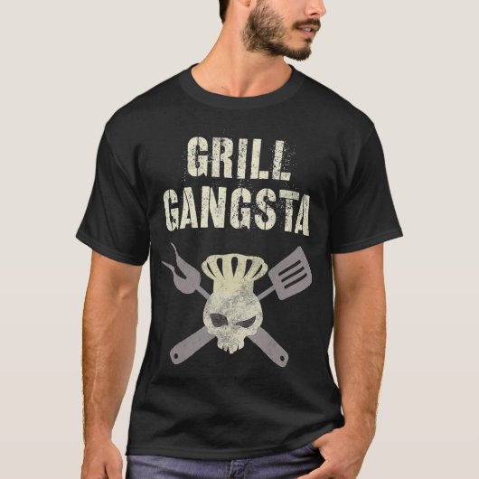Funny GRILL GANGSTA Koch Grilling Summer GRILLEN G T-Shirt (Vorderseite)