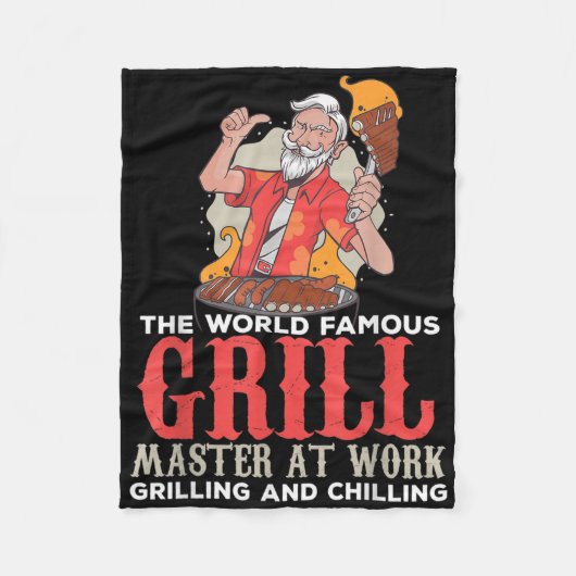 Funny Grill Master Grillen liebt Feinschmecker Koc Fleecedecke (Vorderseite)
