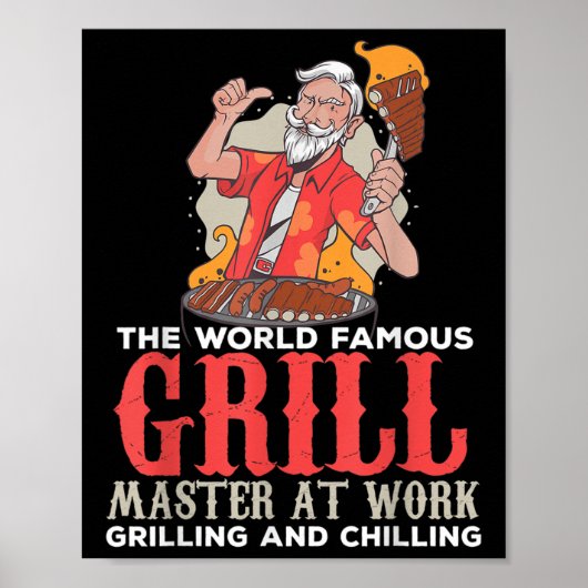 Funny Grill Master Grillen liebt Feinschmecker Koc Poster (Vorne)