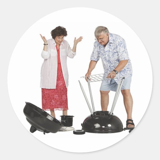 Funny Grill Runder Aufkleber (Vorderseite)