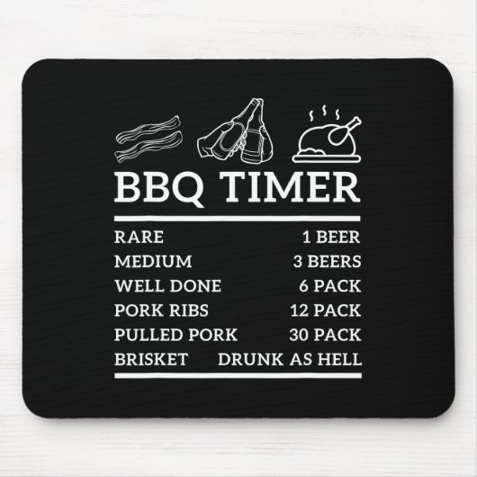 Funny Grill Sprichwort Grillen Timer Grillen Beer Mousepad (Vorne)