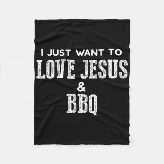 Funny Grill T Shirt für Christliche Liebe Jesus un Fleecedecke (Vorderseite)
