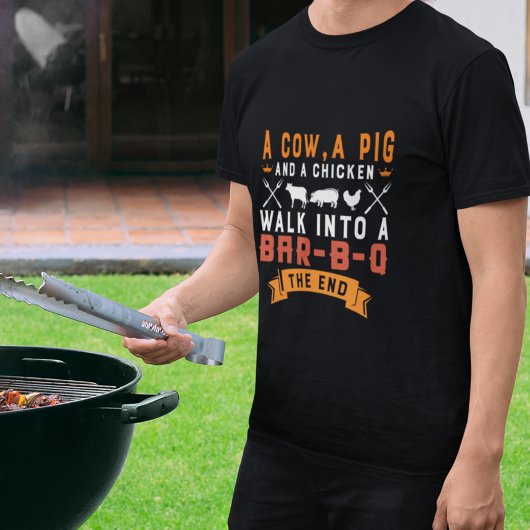 Funny GRILLEN A Kuh A Pig and A Chicken Grill T-Shirt