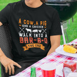 Funny GRILLEN A Kuh A Pig and A Chicken Grill T-Shirt<br><div class="desc">Dieser lustige T - Shirt bietet Silhouetten von Kühe, Schwein, Huhn und Grillutensilien. Der Text lautet: "Eine Kuh, ein Schwein und eine Kuh gehen in ein Bar-b-q das Ende", was ein Wortspiel für die Art und Weise ist, wie viele Witze beginnen. Dieser humorvolle Abschlag ist perfekt für Väter oder alle,...</div>