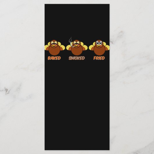 Funny GRILLEN Baked Smoked Fried Turkey Menükarte (Vorderseite)