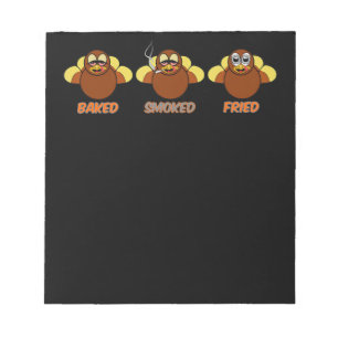 Funny GRILLEN Baked Smoked Fried Turkey Notizblock