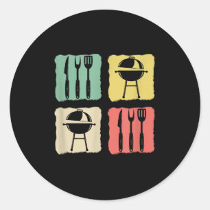Funny Grillen Barbecue Grill Grill Joke Rauchen Me Runder Aufkleber