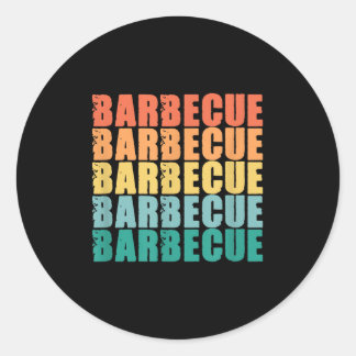 Funny Grillen Barbecue Grill Griller Retro rauchen Runder Aufkleber