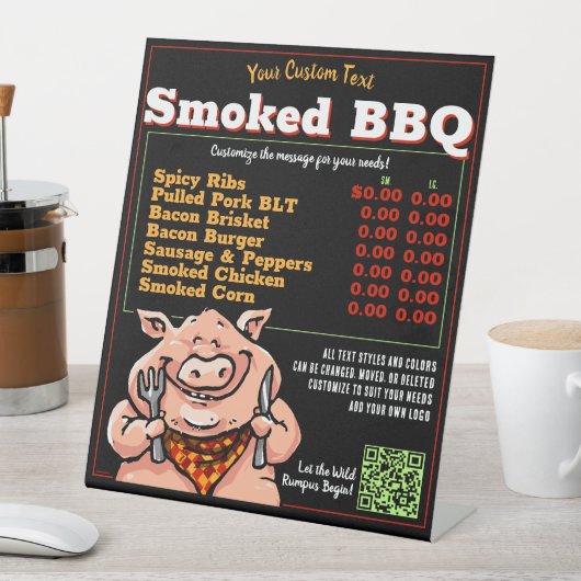 Funny GRILLEN Barbeque Menu Pig Roast Grill Food T Sockelschild (In Situ)