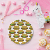 Funny GRILLEN Burger Pattern Pappteller (Party)