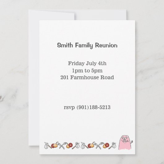 Funny GRILLEN Einladung (Rückseite)