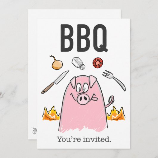 Funny GRILLEN Einladung (Vorne/Hinten)