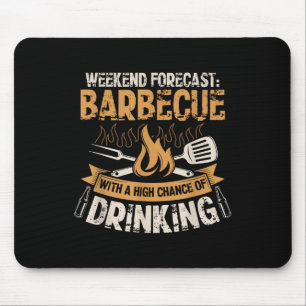 Funny Grillen Grill Koch Grillmeister Barbecue Lie Mousepad