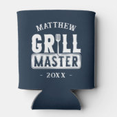 Funny GRILLEN Grill Master Personalisiert Barbecue Dosenkühler (Rückseite)